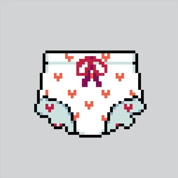 Piksel resim çizimi Bebek Bezi. Pikselleştirilmiş bebek bezi pantolonu. Bebek Bezi Pantolonu Simgesi piksel resim oyunu için piksellendi ve web sitesi ve video oyunu için simge oluşturuldu. Eski okul retro.
