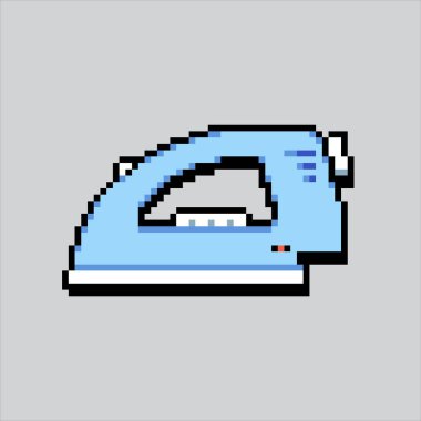 Piksel sanat çizimi Demir Çamaşır. Pixelated Giyim Ütüsü. Piksel sanat oyunu için Demir Çamaşırhane pikseli web sitesi ve video oyunu için ikon. Eski okul retro.