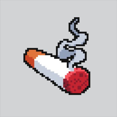 Pikselli sanat illüstrasyonlu sigaralar. Pixelated Tütün Sigaraları. Tütün Sigarası Pikseller için ikon, web sitesi ve video oyunu için ikon. Eski okul retro.