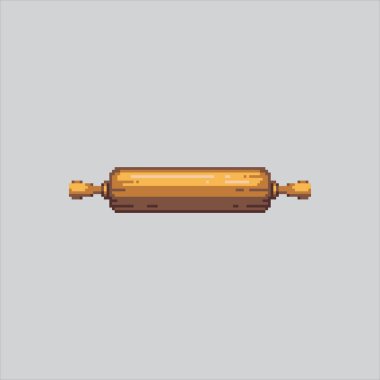 Piksel Sanat Çizimi Rolling Pin. Pixelated Kitchen Roll. Piksel resim oyunu için mutfak Rolling Pin Simgesi, web sitesi ve video oyunu için ikon. Eski okul retro.
