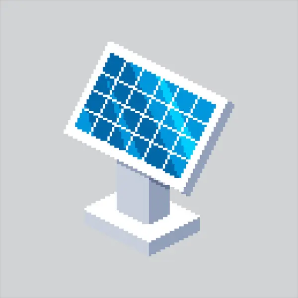 Piksel Sanat Çizimi Güneş Paneli. Pikselleştirilmiş Güneş Işığı. Elektrik Güneş Paneli Simgesi piksel resim oyunu için piksellendi ve web sitesi ve video oyunu için simge oluşturuldu. Eski okul retro.
