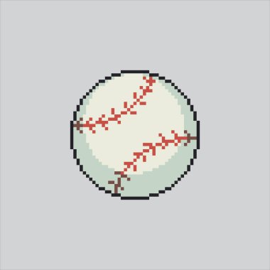Piksel Resim Beyzbolu. Pixelated Beyzbol Topu. Beyaz Beyzbol Topu Simgesi piksel resim oyunu için piksellendi ve web sitesi ve video oyunu için simge oluşturuldu. Eski okul retro.