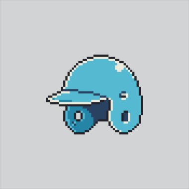 Piksel Sanat Çizimi Baseball Miğferi. Pixelated Beyzbol Güvenliği. Beyzbol Güvenliği Miğfer Simgesi piksel resim oyunu için piksellendi ve web sitesi ve video oyunu için simge oluşturuldu. Eski okul retro.