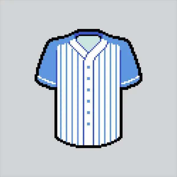 Pixel sanat illüstrasyonu Beyzbol forması. Pikselleştirilmiş Jersey giysileri. Beyzbol Jersey Kıyafet Simgesi piksel resim oyunu için piksellendi ve web sitesi ve video oyunu için simge oluşturuldu. Eski okul retro.