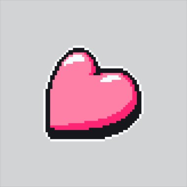 Piksel Sanat Çizimi Kalbi. Aşkın Pikselleştirilmiş Kalbi. Valentine Heart of Love Icon piksel sanatı oyunu için piksellendi ve web sitesi ve video oyunu için ikon oluşturuldu. Eski okul retro.