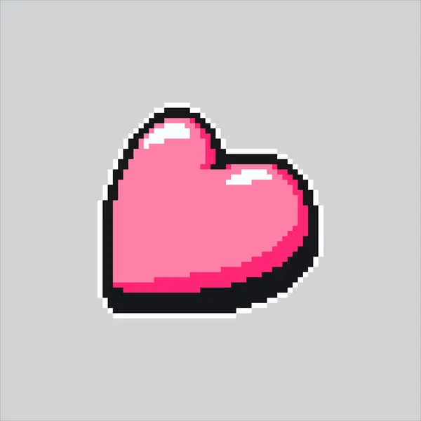 Piksel Sanat Çizimi Kalbi. Aşkın Pikselleştirilmiş Kalbi. Valentine Heart of Love Icon piksel sanatı oyunu için piksellendi ve web sitesi ve video oyunu için ikon oluşturuldu. Eski okul retro.