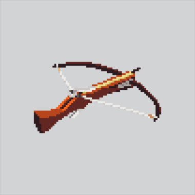 Piksel Resim Yaylı Yayı. Pixelated Crossbow Bolt. Crossbow Arrow Bolt Silah Simgesi piksel resim oyunu ve web sitesi ve video oyunu simgesi için renklendirildi. Eski okul retro.