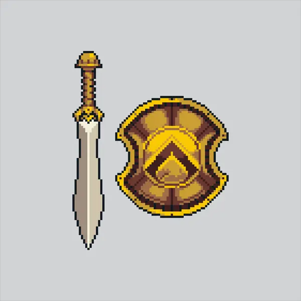 Piksel Resim Duvarı Harabeleri. Pixelated Brick Harabeleri. Eski Tuğla Duvarı Harabeleri pikseli resim oyunu ve web sitesi ve video oyunu simgesi için pikselleştirildi. Eski okul retro.