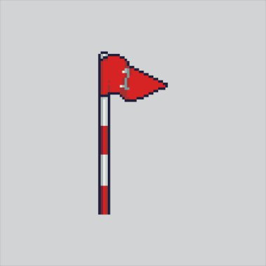 Piksel Sanat Çizimi Golf Bayrağı. Pikselleştirilmiş Delik Bayrağı. Golf Hole Spor Malzemeleri piksel resim oyunu için pikselleştirildi ve web sitesi ve video oyunu için simge oluşturuldu. Eski okul retro.