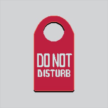 Piksel resim çizimi Kapı Askısı. Pikselleştirilmiş otel askısı. Otel Kapısı Askısı İşaret Simgesi piksel oyunu için piksellendi ve web sitesi ve video oyunu için simge oluşturuldu. Eski okul retro.