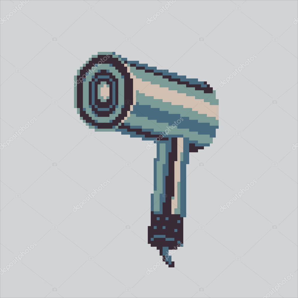 Pixel art illustration Hair Dryer. Pixelated Hair Treatment. hair dryer beauty saloon Icon pixelated for the pixel art game and icon for website and video game. old school retro.