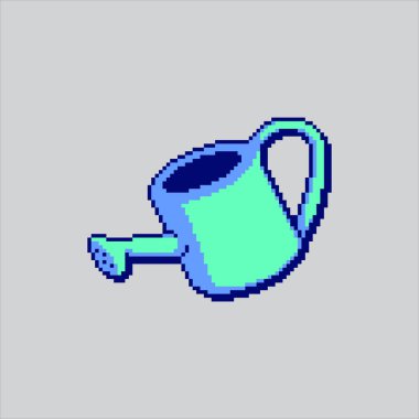 Piksel Sanat Çizimi Su Kutusu. Pikselli Bahçe Sulama Kutusu. Bahçe Bitkisi Sulama Kutusu Simgesi piksel resim oyunu ve web sitesi ve video oyunu simgesi için renklendirildi. Eski okul retro.