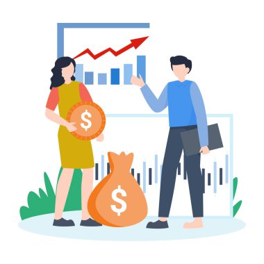 Bir adam paralı bir kadınla konuşuyor..