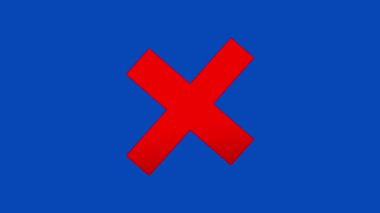 Mavi arkaplanda çapraz simge. vektör.