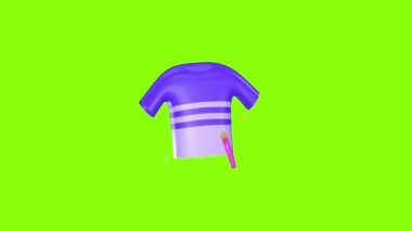 Satılmış 3D animasyon simgesi gömlek, ürün bulunurluğu, e-ticaret, perakende, hareket grafikleri ögesi