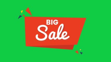 Büyük indirim yeşil ekranda% 40 animasyon logosu, e-ticaret, perakende, alışveriş videoları, promosyonlar için özel indirim etiketi