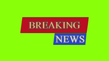 Yeşil ekranda flaş haber logosu, haber yayını grafiği, acil haber uyarısı, kişiselleştirilebilir kaplama