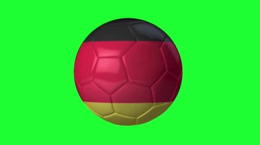 Almanya 3D futbol bayrağı animasyonu, spor görselleri için yeşil ekranda sallanıyor