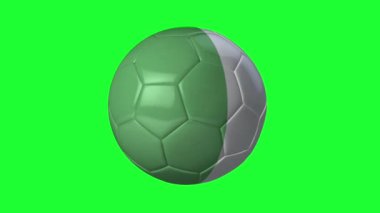 İtalya 3D futbol bayrağı animasyonu, spor görselleri için yeşil ekranda sallanıyor
