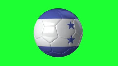Honduras 3D futbol bayrağı animasyonu, spor görselleri için yeşil ekranda sallanıyor