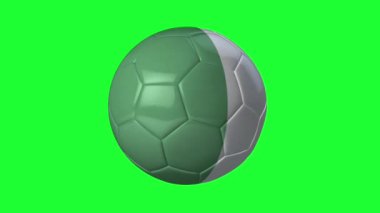 Nijerya 3D futbol bayrağı animasyonu, spor görselleri için yeşil ekranda sallanıyor
