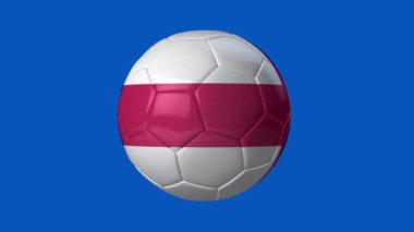 İngiltere 3D futbol bayrağı animasyonu, spor görselleri için mavi ekranda dalgalanıyor