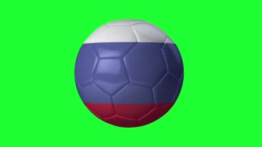 Yeşil ekranda 3D animasyon Rusya futbol bayrağı