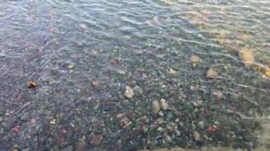 Kıyıdaki Kayalıkların ve Çakıl Taşlarının Üzerindeki Sığ Su