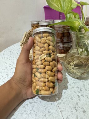 Lezzetli Kavanozlu Fıstık Lezzetli Atıştırmalık Yemek Fotoğrafı Paket Tasarımı ve Yemek Blogları İçin Mükemmel