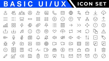 ui / ux simge seti, kullanıcı arayüzü simge koleksiyonu.