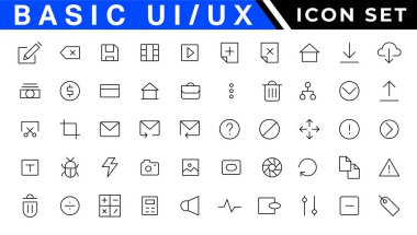 ui / ux simge seti, kullanıcı arayüzü simge koleksiyonu.
