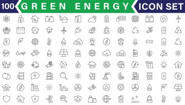Biyo-yakıt, Yeşil Enerji Hattı Simgesi Ayarlandı. Yenilenebilir Doğa Gücü Doğrusal Piktogram. Çevresel Kaynak Özet Sembolünün Geri Dönüşümü. Eko Elektrik Enerjisi. Düzenlenebilir Vuruş. İzole Vektör İllüstrasyonu