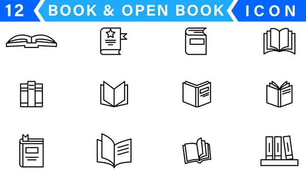 Kitap ikonu vektörü. Kitap simgesini aç