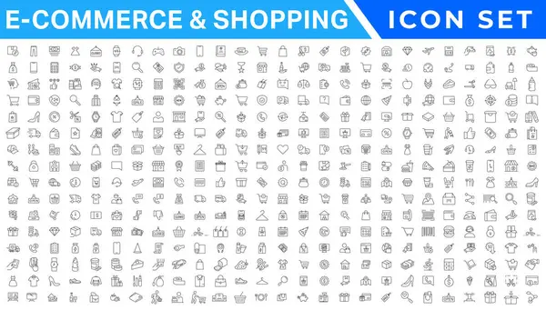 E-Ticaret ve Shoping Line Simgeleri. Düzenlenebilir Vuruş. Piksel Mükemmel.