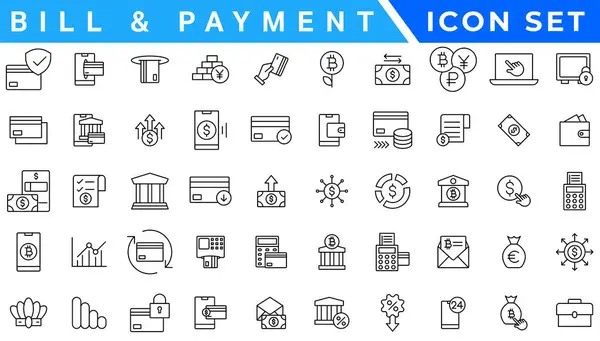 Bill ve Ödeme Yöntemi simgesi. Bill Pay, Cash Wallet, Quick Pay, Card Swipe, Easy Faturalar, Pay Right, Digital Cash, Secure Pay, Bill Ease, Coin Wallet