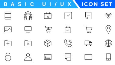 ux ui Icons bundle. Linear dot style Icons. Vector illustration clipart