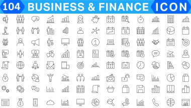 Vector business and finance editable stroke line icon set with money, bank, check, law, auction, exchance, payment, wallet, deposit, piggy, calculator, web and more isolated outline thin symbol