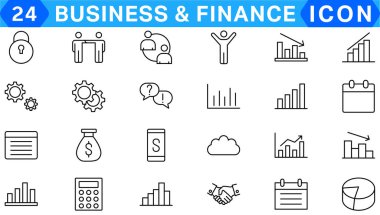 Vector business and finance editable stroke line icon set with money, bank, check, law, auction, exchance, payment, wallet, deposit, piggy, calculator, web and more isolated outline thin symbol