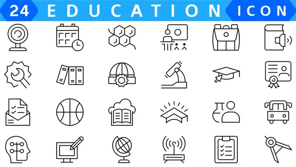 Eğitim, başarı, akademik konular ve daha fazlası ile ilgili 50 farklı vektör ikonu ile okul simgesine dönüş. Kendi ihtiyaçlarınız için düzenlenebilir felç