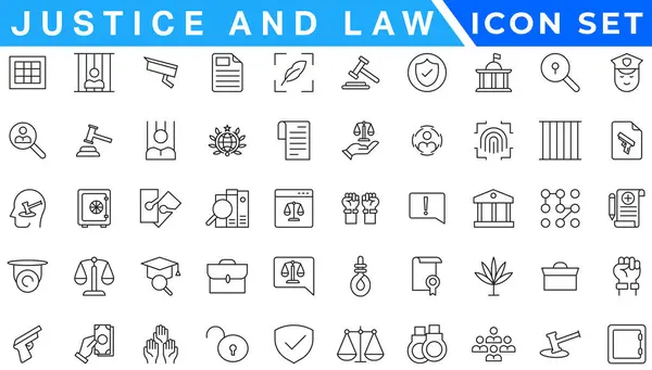 stock vector Legal, law and justice 100 icons set - stock vector