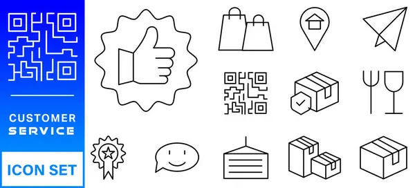 Customer service icon set. Containing customer satisfied, assistance, experience, feedback, operator and technical support icons.