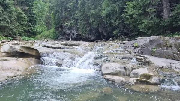 Orman kanyonunda şelale