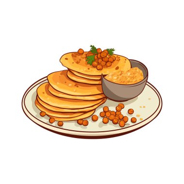 Baharatlı demirhindi vektörü ve illüstrasyonla dolu gevrek puris.