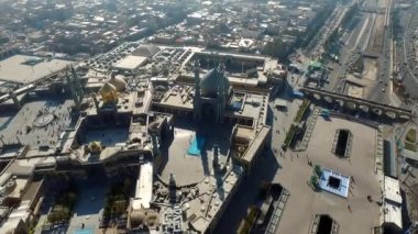 Katedralin havadan görünüşü ve eski Kudüs, İsrail 'deki kutsal mezarın camii.