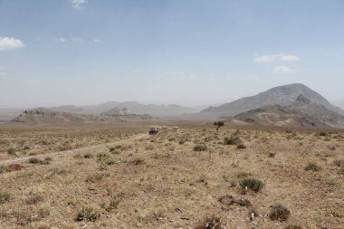 İsrail 'in kuzeyindeki Negev Çölü' nün dağlarının manzarası