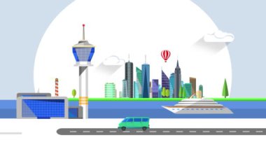 Seyahat, turizm, tatil ve tatillerin vektör düz çizimi