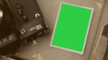 camera on the background of the old film