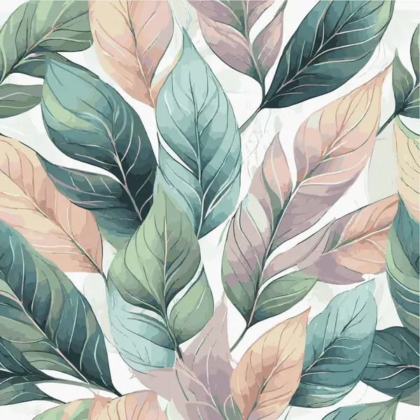 Seamless image, leaves, pastel leaves, wallpaper