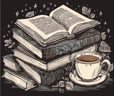 Bir fincan kahve ve kitap.