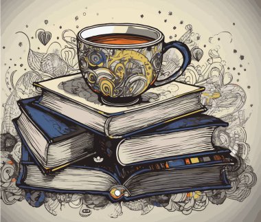 Bir fincan sıcak çay ve bir kitap.